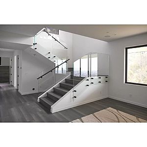 frameless indoor railing, frameless...
