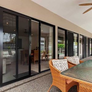 TG180 Aluminum Medium Narrow Triple-Track Sliding Door